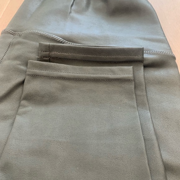 Aritzia Wilfred Free dark green vegan leather leggings - Picture 2 of 6